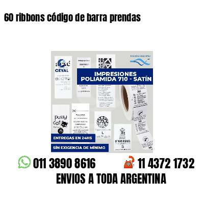 60 ribbons código de barra prendas