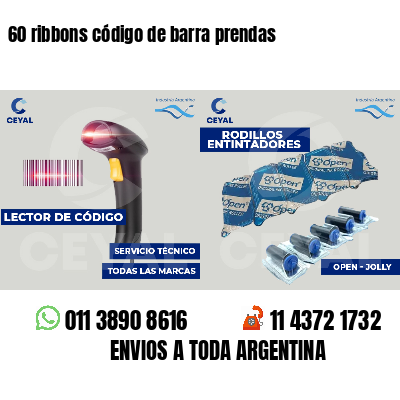 60 ribbons código de barra prendas