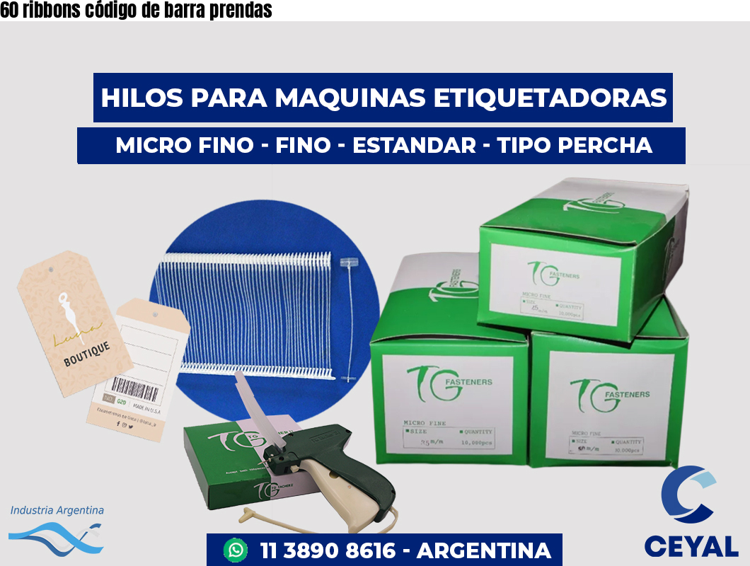 60 ribbons código de barra prendas