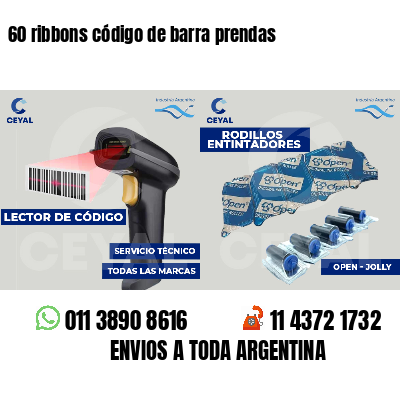 60 ribbons código de barra prendas