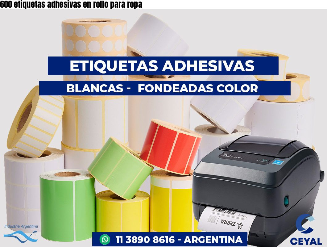 600 etiquetas adhesivas en rollo para ropa