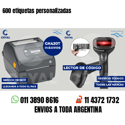 600 etiquetas personalizadas