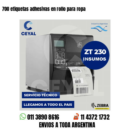 700 etiquetas adhesivas en rollo para ropa