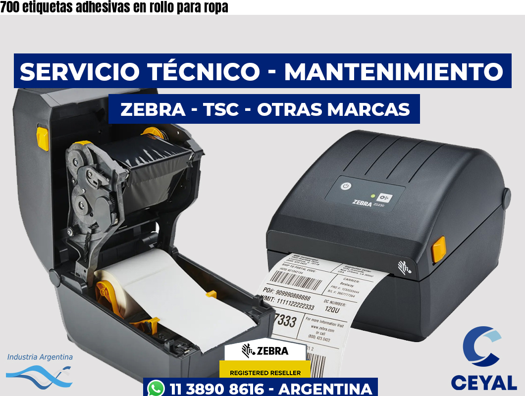 700 etiquetas adhesivas en rollo para ropa