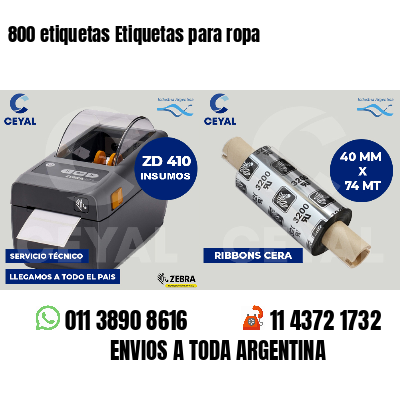 800 etiquetas Etiquetas para ropa