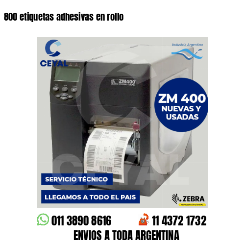 800 etiquetas adhesivas en rollo