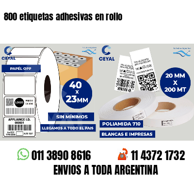 800 etiquetas adhesivas en rollo