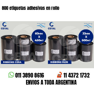 800 etiquetas adhesivas en rollo