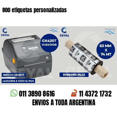 800 etiquetas personalizadas