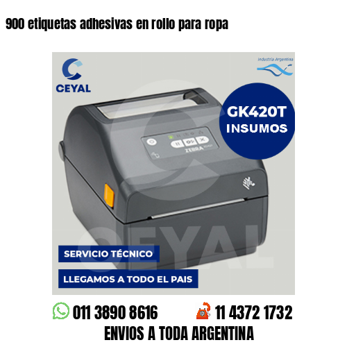 900 etiquetas adhesivas en rollo para ropa
