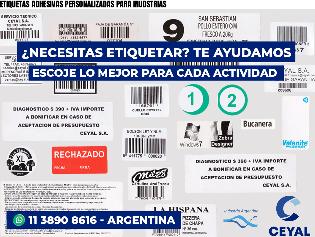 ETIQUETAS ADHESIVAS PERSONALIZADAS PARA INUDSTRIAS