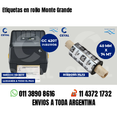 Etiquetas en rollo Monte Grande