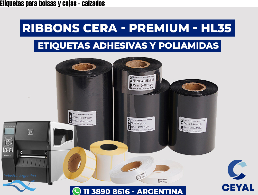Etiquetas para bolsas y cajas - calzados