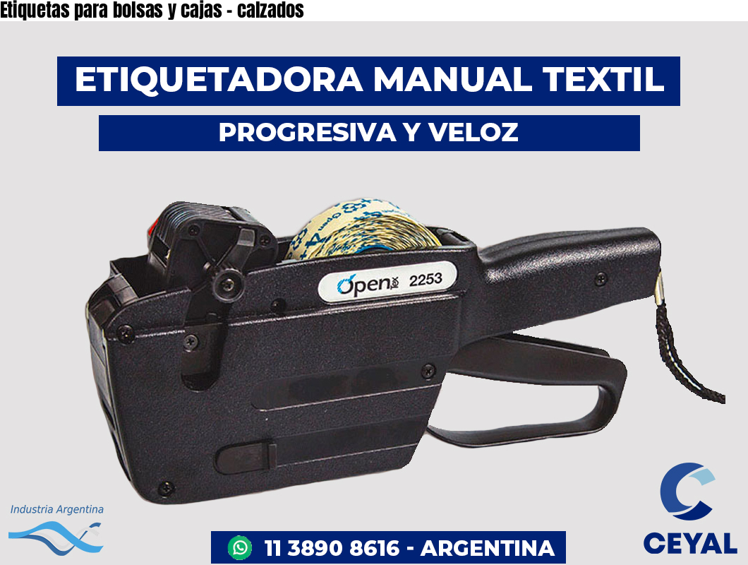 Etiquetas para bolsas y cajas - calzados