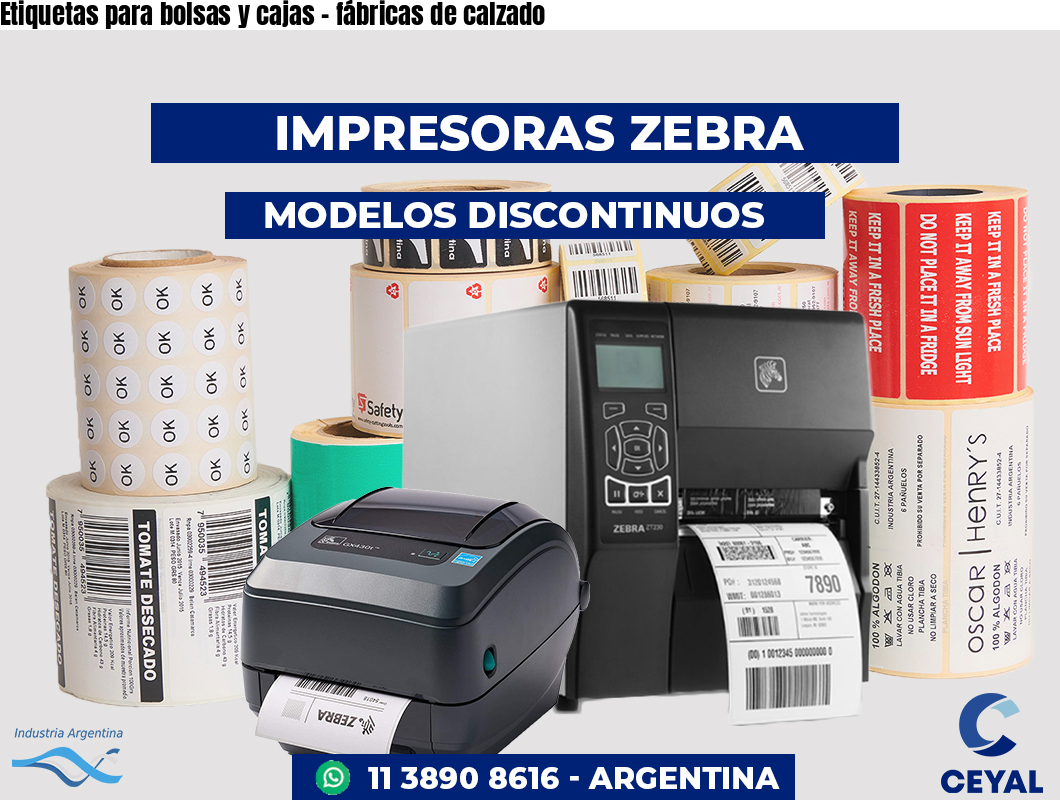 Etiquetas para bolsas y cajas - fábricas de calzado