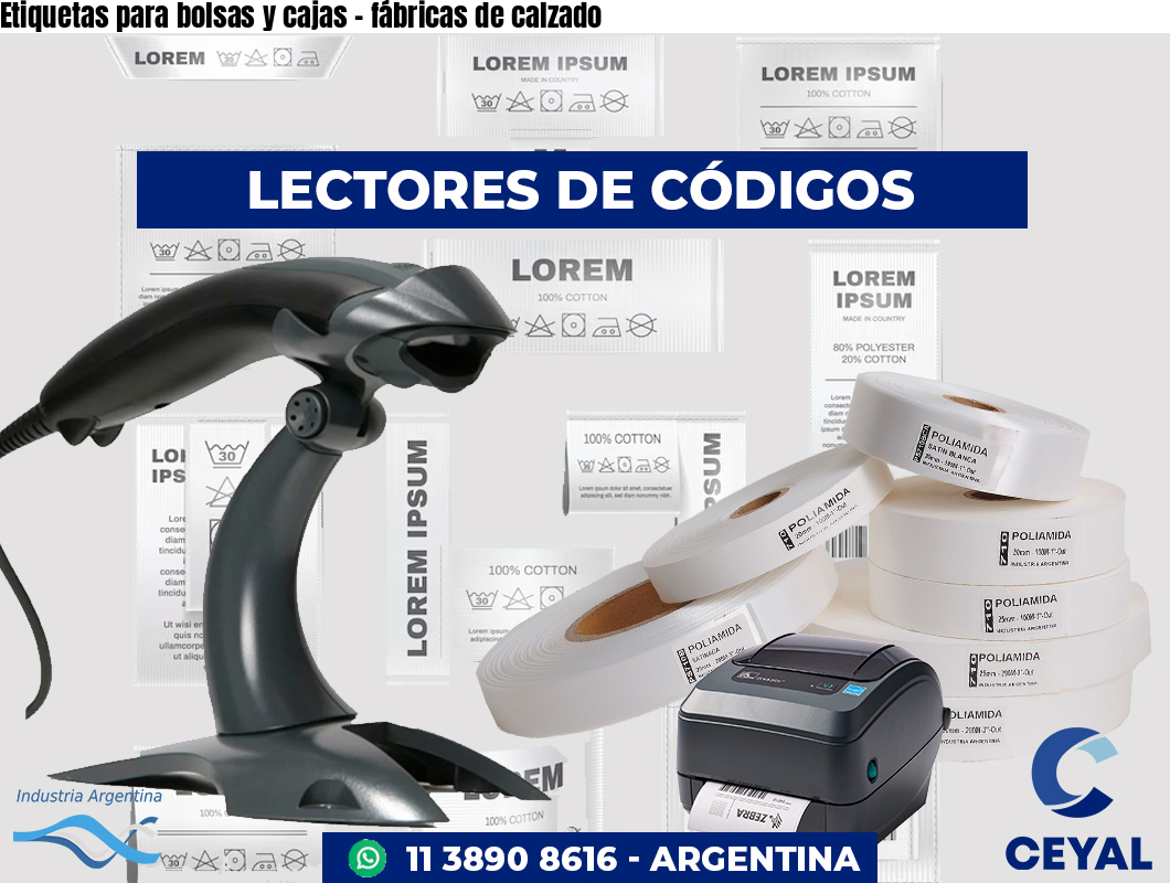 Etiquetas para bolsas y cajas - fábricas de calzado