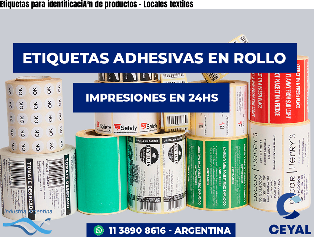 Etiquetas para identificaciÃ³n de productos – Locales textiles