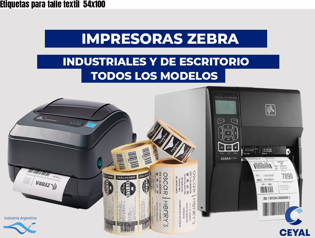 Etiquetas para talle textil 54x100