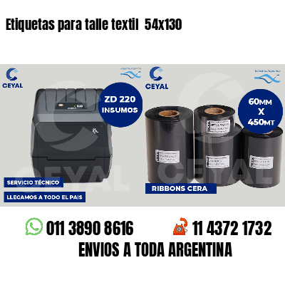 Etiquetas para talle textil 54x130