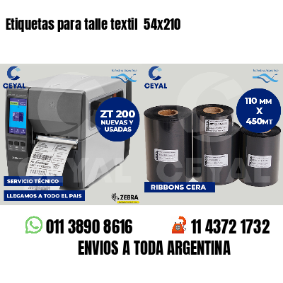 Etiquetas para talle textil  54x210