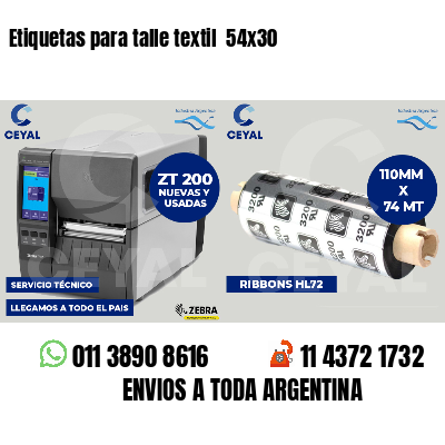 Etiquetas para talle textil 54x30