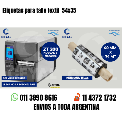 Etiquetas para talle textil 54x35