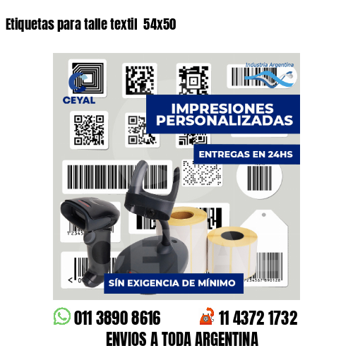 Etiquetas para talle textil  54x50