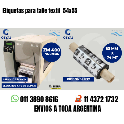 Etiquetas para talle textil 54x55