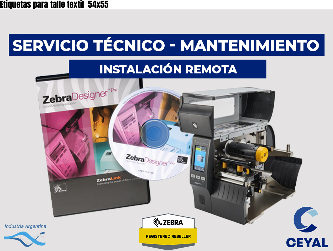 Etiquetas para talle textil 54x55