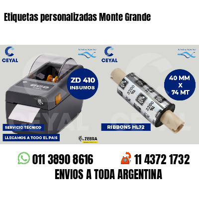 Etiquetas personalizadas Monte Grande
