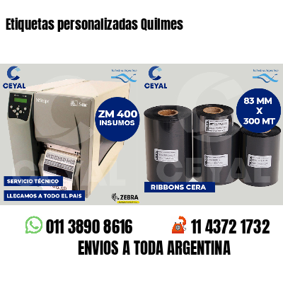 Etiquetas personalizadas Quilmes
