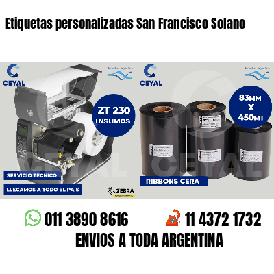 Etiquetas personalizadas San Francisco Solano