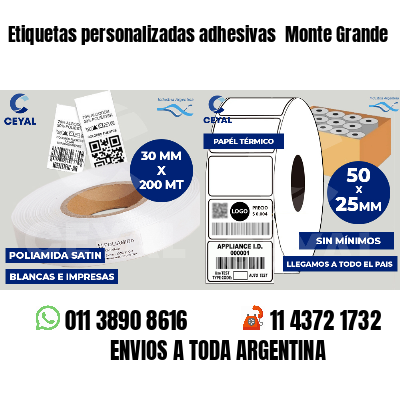 Etiquetas personalizadas adhesivas Monte Grande