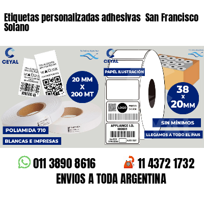 Etiquetas personalizadas adhesivas San Francisco Solano