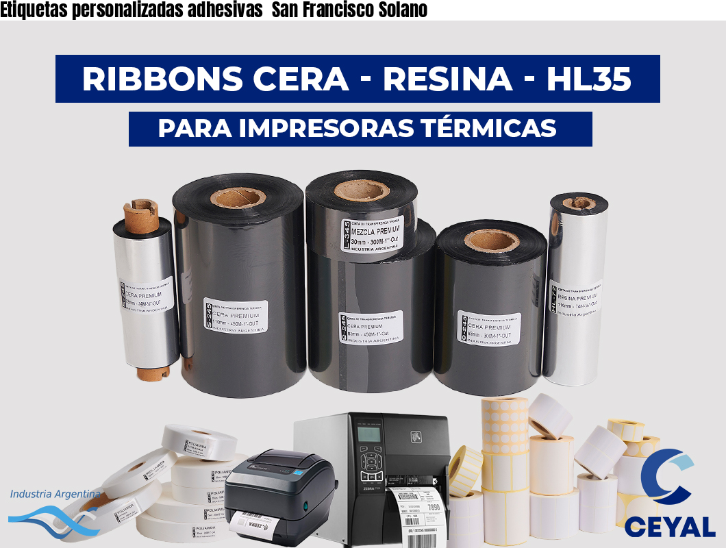 Etiquetas personalizadas adhesivas  San Francisco Solano