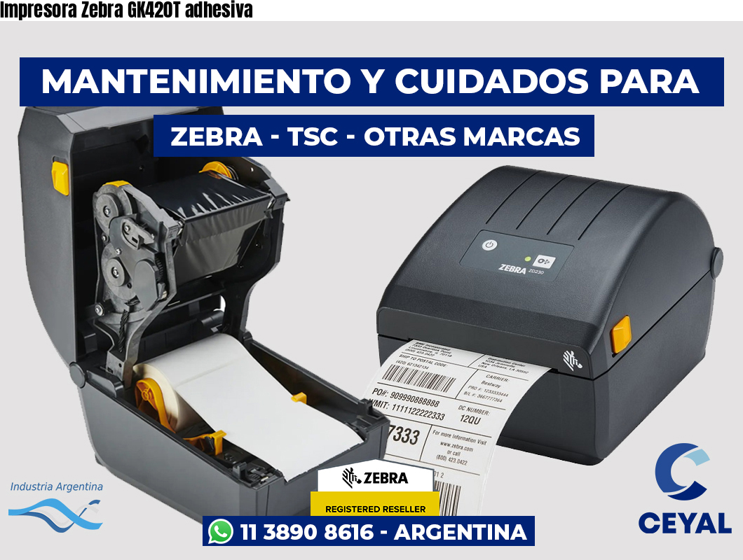 Impresora Zebra GK420T adhesiva