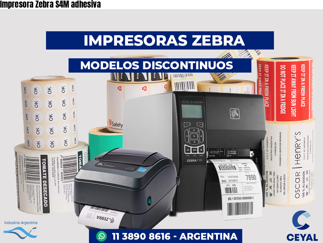 Impresora Zebra S4M adhesiva