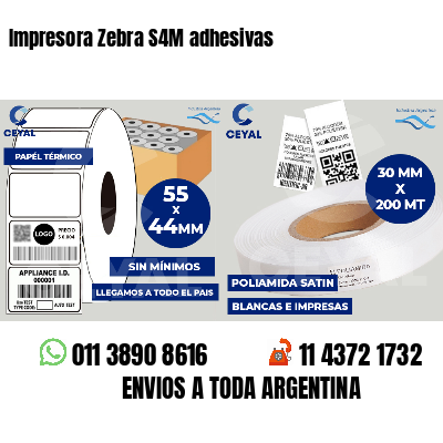 Impresora Zebra S4M adhesivas