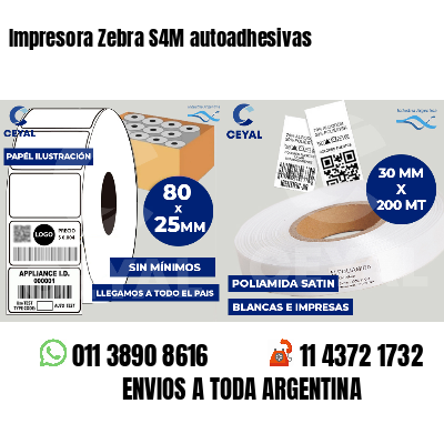 Impresora Zebra S4M autoadhesivas