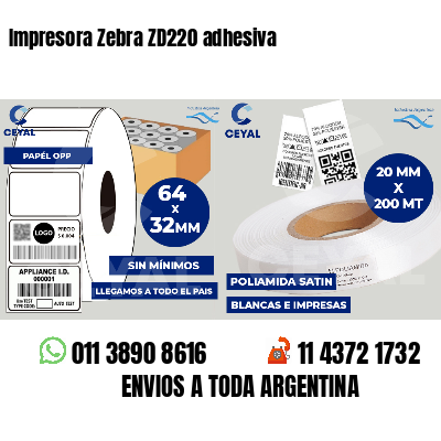 Impresora Zebra ZD220 adhesiva