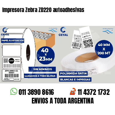 Impresora Zebra ZD220 autoadhesivas
