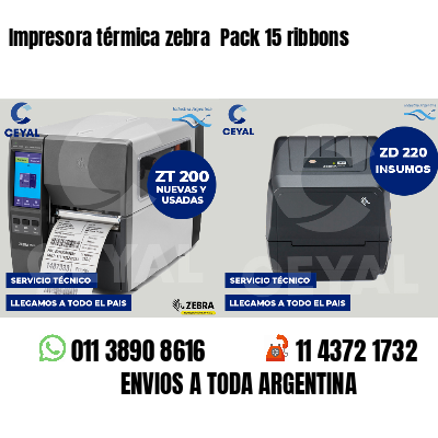 Impresora térmica zebra  Pack 15 ribbons