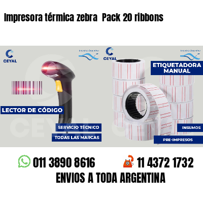 Impresora térmica zebra  Pack 20 ribbons
