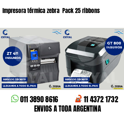 Impresora térmica zebra  Pack 25 ribbons