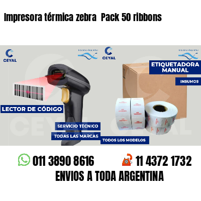 Impresora térmica zebra  Pack 50 ribbons