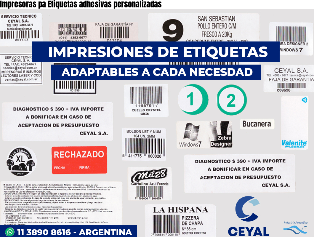 Impresoras pa Etiquetas adhesivas personalizadas