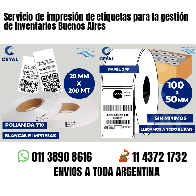 Servicio de impresión de etiquetas para la gestión de inventarios Buenos Aires