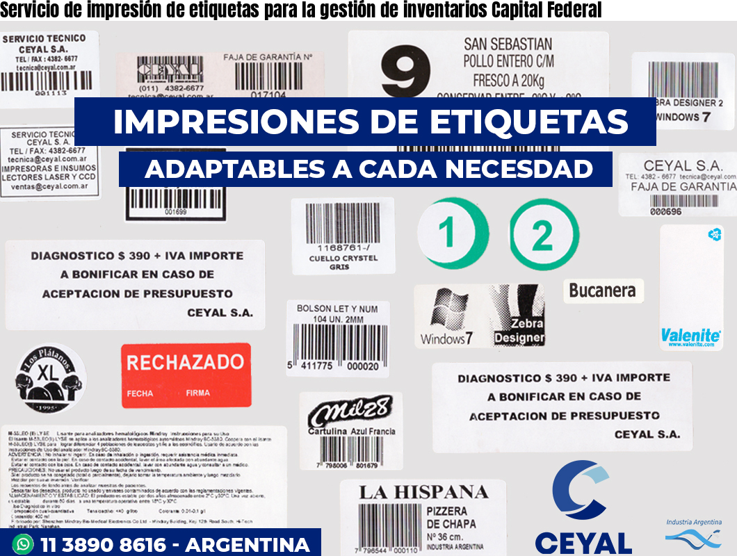 Servicio de impresión de etiquetas para la gestión de inventarios Capital Federal