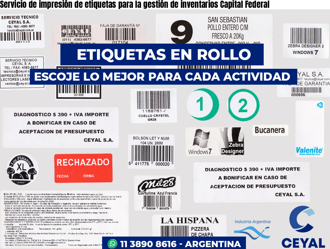 Servicio de impresión de etiquetas para la gestión de inventarios Capital Federal
