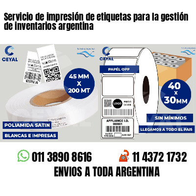Servicio de impresión de etiquetas para la gestión de inventarios argentina